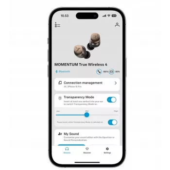 SENNHEISER Momentum MTW4 bezdrôtové Bluetooth Noise-Cancelling športové slúchadlá - biela & strieborná