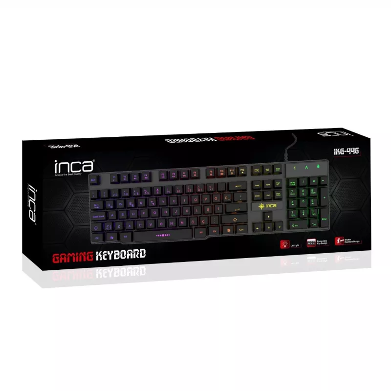 Incase herná klávesnica IKG-446 dúhová, RGB, nemecké rozloženie retail