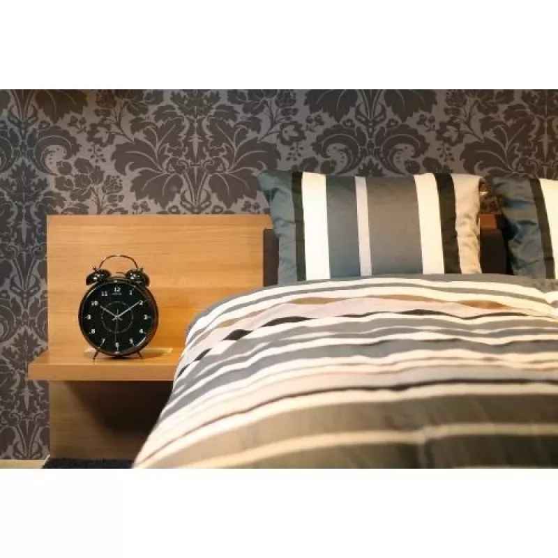NeXtime hodiny 5113zw Wake Up Alarm, 23x30, čierna/tyrkysová