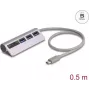 DELOCK USB hub 3-port 5 Gbit/s s SD a microSD čítačkou kariet a USB-C pripojením