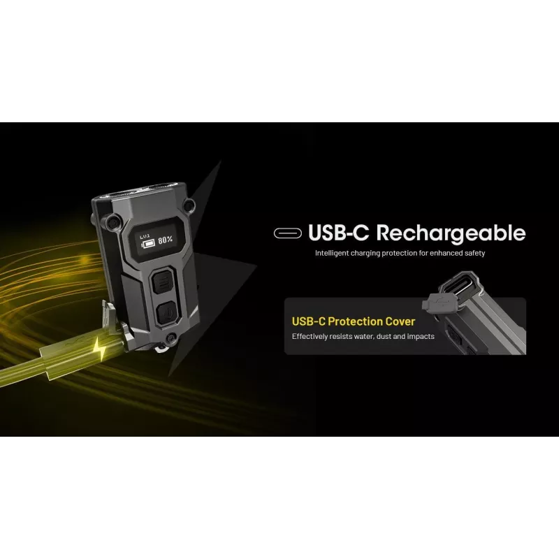 Prívesková baterka Nitecore TINI3 čierna 600 lm USB nabíjateľná