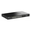 D-Link 28-portový gigabitový stackable PoE+ smart managed switch so 4 x 10G SFP+ portami