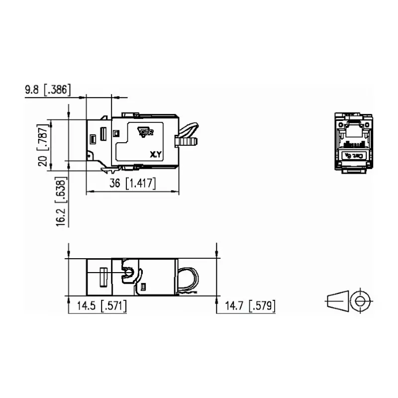 METZ CONNECT BTR C6Amodul K 180° - modulárna pripojovacia jednotka - RJ-45 (130B21-E)