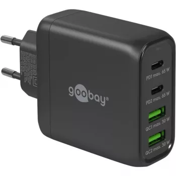 Goobay 64817 nabíjačka pre mobilné zariadenia slúchadlá - smartfón - tablet čierna AC rýchlonabíjanie interiér (64817)
