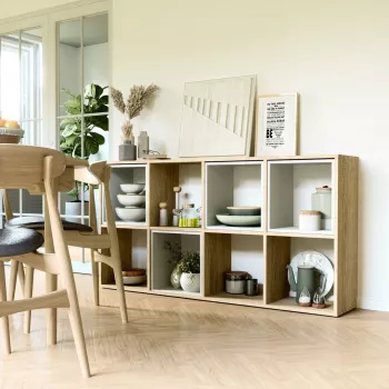 Knižnica topper MALAX 2X4 SONOMA, dub sonoma, 8 políc, 1470×300×750 mm