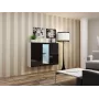 Cama sideboard VIGO 90/120/38 biela/čierna lesklá