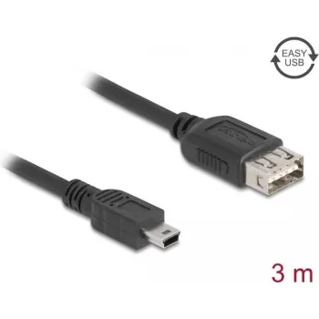 USB kábel DeLOCK 81526 3m Mini-USB B USB A čierna USB 2.0