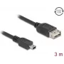 USB kábel DeLOCK 81526 3m Mini-USB B USB A čierny USB 2.0