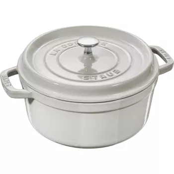 Okrúhly liatinový hrniec Staub La Cocotte 3,8 l Trüffel – smaltovaný, tesne priliehajúce veko