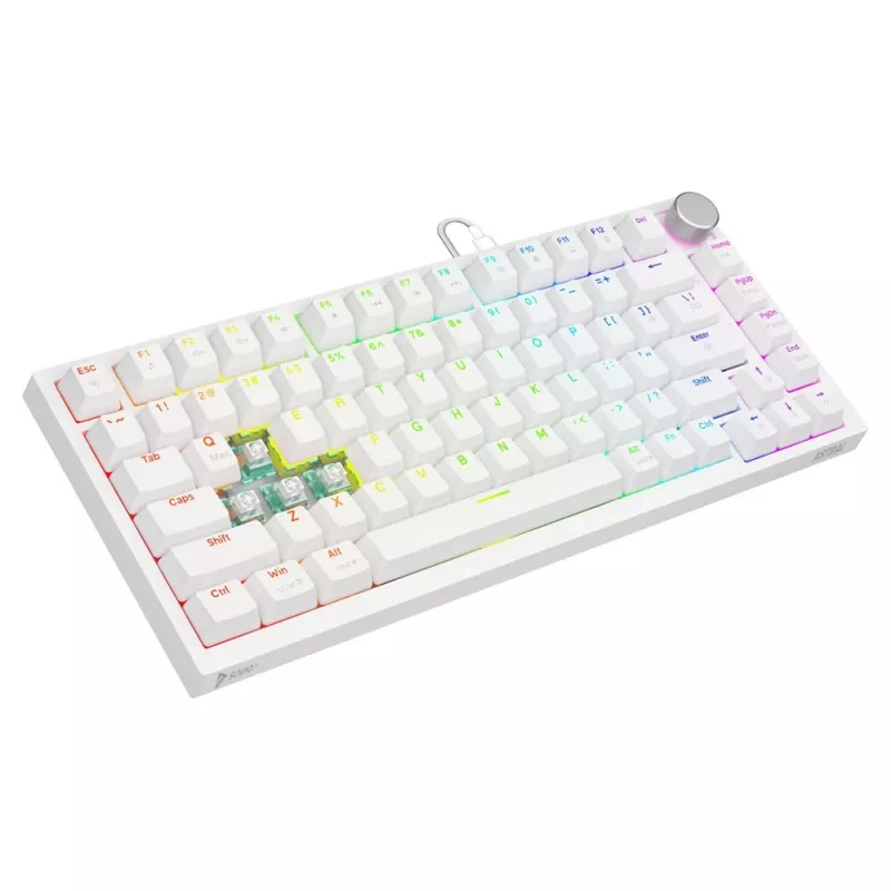 Savio ASTRAL WHITE JADE klávesnica Gaming USB QWERTY US International