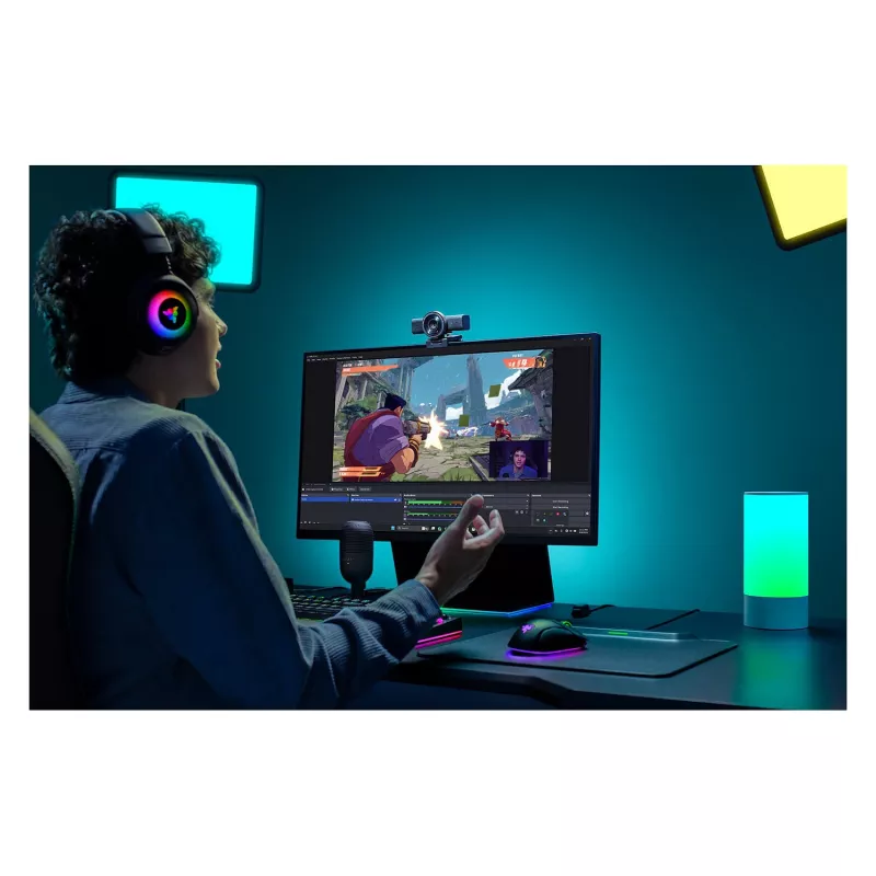 Razer Kiyo V2 X webkamera, 1440p @ 60 FPS, automatické zaostrovanie, širokouhlá - čierna