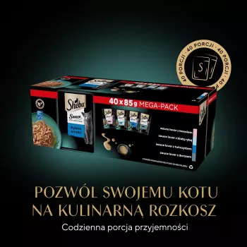 SHEBA Sauce Collection Fish flavors collection - mokré krmivo pre mačky - 40x85 g