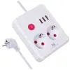 Predlžovacia zásuvka MACLEAN MCE388 W – 2 zásuvky, 3×USB, 110–240V, 2500W, 3 m kábel, biela