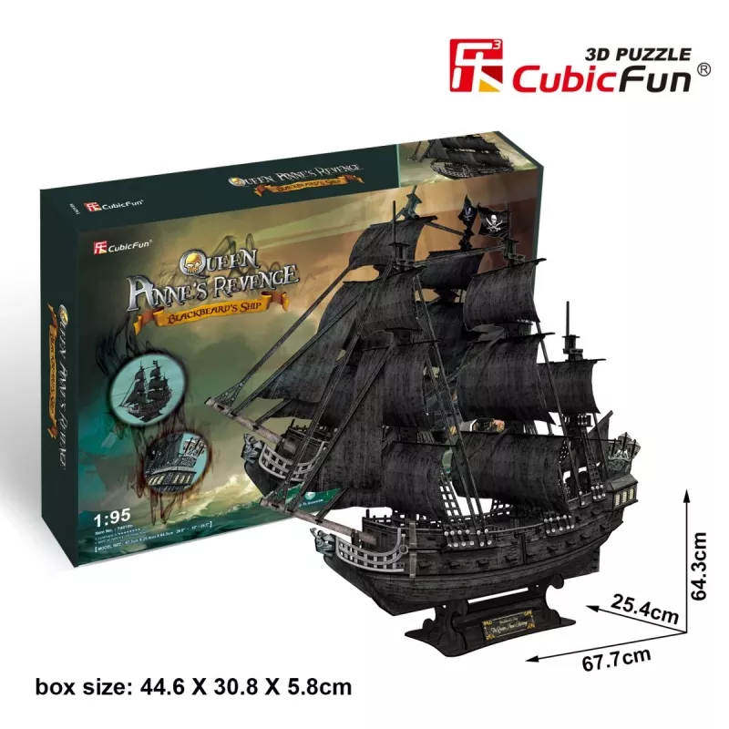 3D PUZZLE veľká sada pirátske lode Queen Revenge