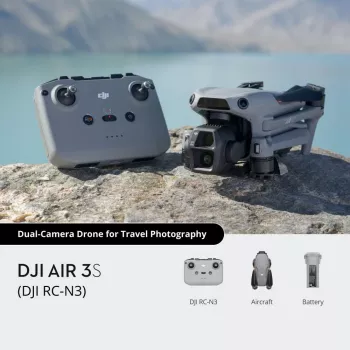 Kvadrokoptéra DJI Air 3s RC-N3 — 50-MP kamera, 4K 3840×2160, 4 rotory, max. 27 m/s, dosah 32 000 m, 4276 mAh batéria, sivá