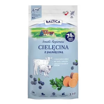 BALTICA regional flavours stredné a veľké plemená teľacie s jahňacím - suché krmivo pre psov - 3 kg