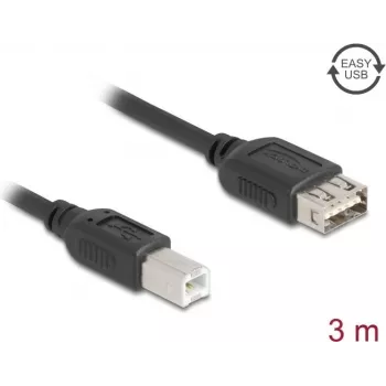 USB kábel DELOCK 81532 — USB 2.0, USB A na USB B, 3 m, čierna