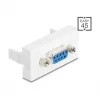 Nástenná VGA zásuvka DELOCK 81556, konektor samica na konektor samica, biela, ABS, 45×22,5×17,4 mm