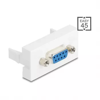 Nástenná VGA zásuvka DELOCK 81556, konektor samica na konektor samica, biela, ABS, 45×22,5×17,4 mm