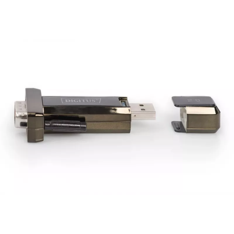 DIGITUS USB 2.0 na sériový konvertor DSUB 9M vrátane USB-A kábel 80 cm FTDI chipset USB 2.0 na RS232 (FT232RL)