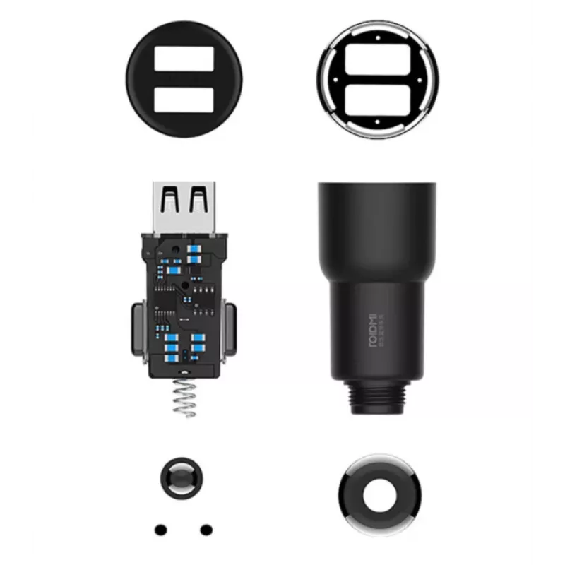 Roidmi 3S auto nabíjačka s FM vysielačom, Bluetooth, čierna