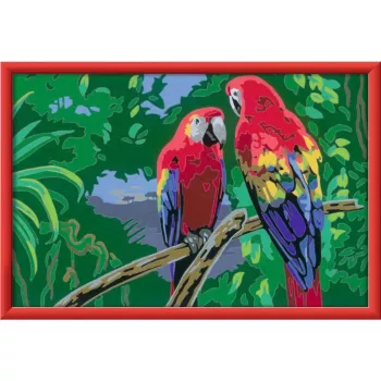 Ravensburger maľovanie podľa čísel - Farebné papagáje