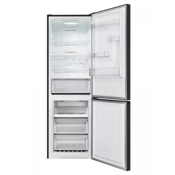 Amica FK3506D.2F(E) kombinovaná chladnička s mrazničkou, mraznička dole, 226 l chladnička + 96 l mraznička, Total No Frost, energetická trieda E, čierna