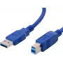 USB kábel Helos 014681 USB 3.2 Gen 1 1m USB A USB B modrý