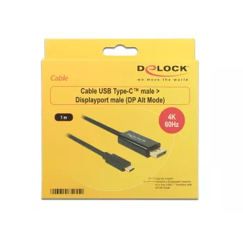 Video kábel adaptér USB Type-C DisplayPort DeLOCK 85255
