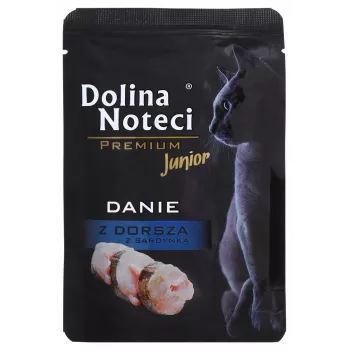 Dolina Noteci Premium jedlo z tresky a sardiniek - mokré krmivo pre mačiatka - 85 g