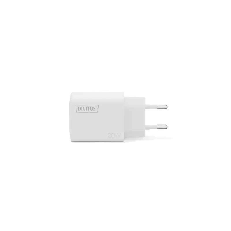 AC USB nabíjačka DIGITUS 20W, 1x USB-C, 1x USB-A, vstup 100–240V, biela