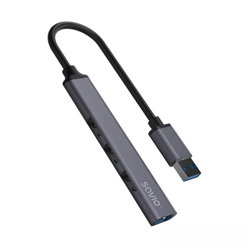 Savio AK-70 rozbočovač USB-A, 4 v 1: 3 x USB-A 2.0 + 1 x USB-A 3.1 Gen 1, 5 Gbps