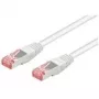Wentronic Goobay CAT 6 patch kábel, S/FTP (PiMF), biely, 0,25 m – LSZH bezhalogénový, meď (93217)