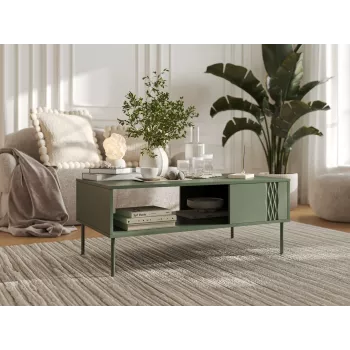 Cama TRESSE lavica / stolík 110x60x40 matná zelená