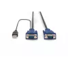 DIGITUS Octopus - klávesnica/video/myš (KVM) kábel - HD-15 (M) - USB Type-A, 4-pin, PS/2, 6-pin (M) - 5,0 m - čierny (DS-19233)