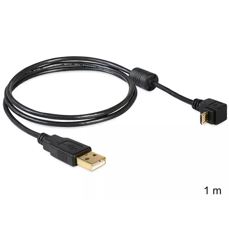 USB kábel DeLOCK USB 2.0 1 m Micro-USB B čierny