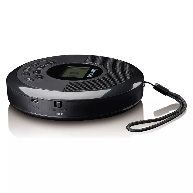 Prenosný CD prehrávač Lenco CD-340BK — čierna, prenosný dizajn