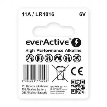Batéria pre autokľúč everActive 11A LR1016 MN11 6V alkalická, gombíková 10,3×16 mm, 1 ks