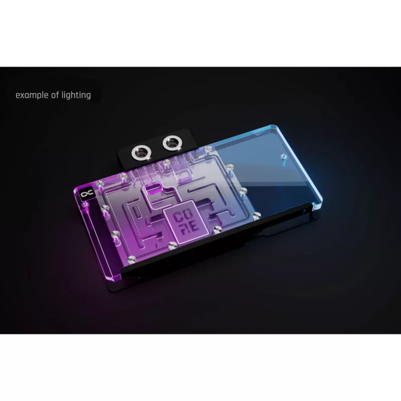 Alphacool Core RX 9070 XT Aorus Elite vodný blok GPU so zadnou doskou, priehľadný/chróm (14780)