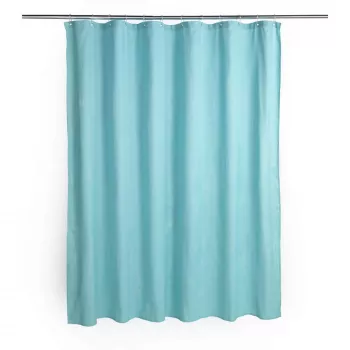 Sprchový záves Beldray LA035655FAS vaflový dizajn modrý, látkový sprchový záves 180x180 cm