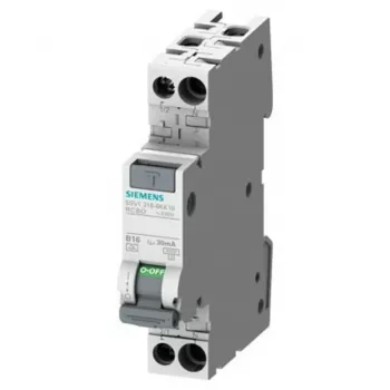 Siemens RCBO, menovitý prúd 10A, 1P+N pól, citlivosť vypnutia 30mA, Typ A, séria SENTRON