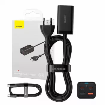 Nabíjačka Baseus GaN3 Pro mobilný telefón tablet čierna AC interiér 15V 3A