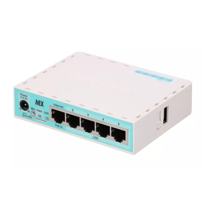 Mikrotik RB750GR3 káblový router Gigabit Ethernet tyrkysový, biely