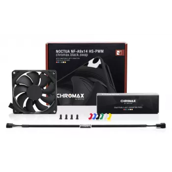 Noctua NF-A9x14 HS-PWM CH.BK.S 92 mm tenký PWM skriňový ventilátor počítača, 12 V, 600–2500 ot/min, 57,5 m³/h, 14 mm hrúbka