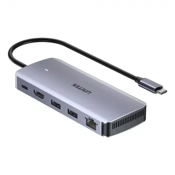 UNITEK aktívny hub USB-C 10GBPS,M.2,HDMI, PD 100W