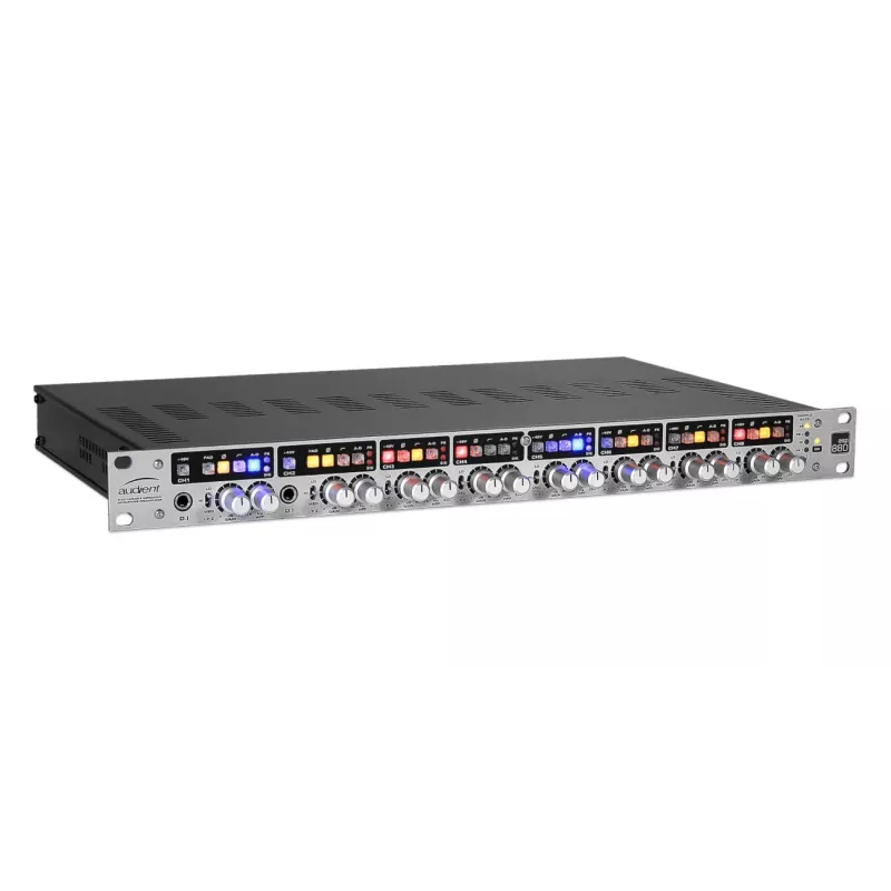 8-kanálový mikrofónový predzosilňovač Audient ASP880 24-Bit 96 kHz, rack-montovateľný