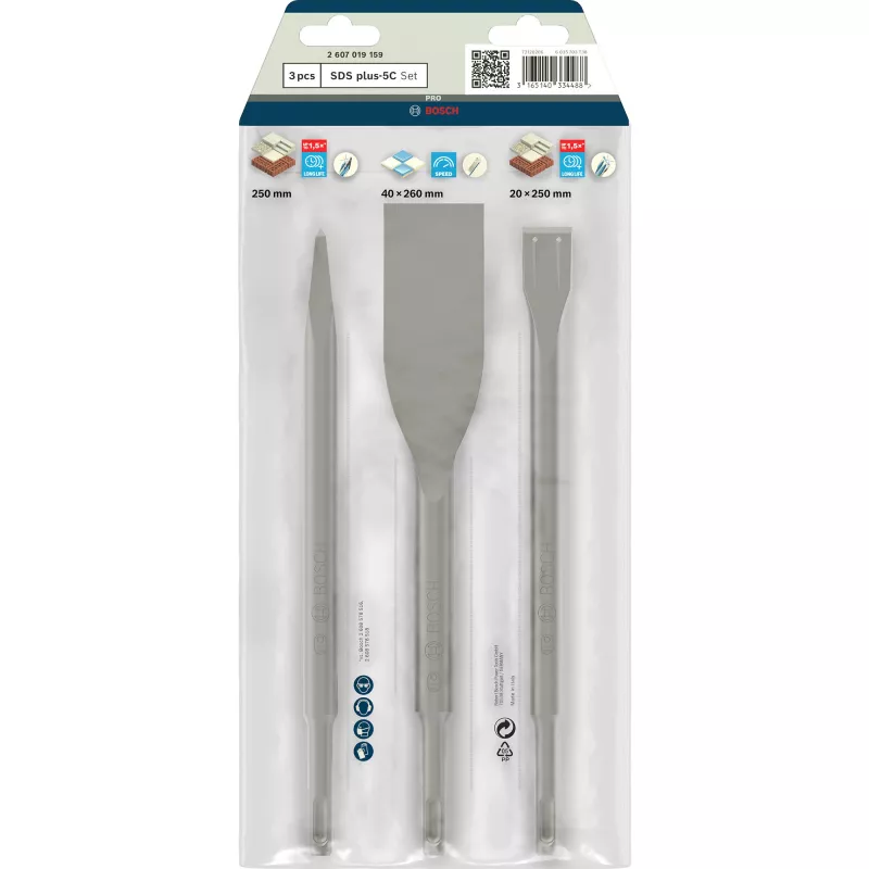 Bosch SDS-plus-5C sada sekáčov, 3 kusy