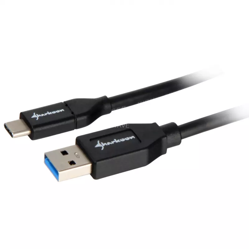 USB-3.2-Gen-2 kábel, USB-A konektor samec > USB-C konektor samec (čierna, 0,5 metra)
