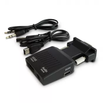 SAVIO CL-145 konvertor VGA na HDMI, audio, Full HD, čierna