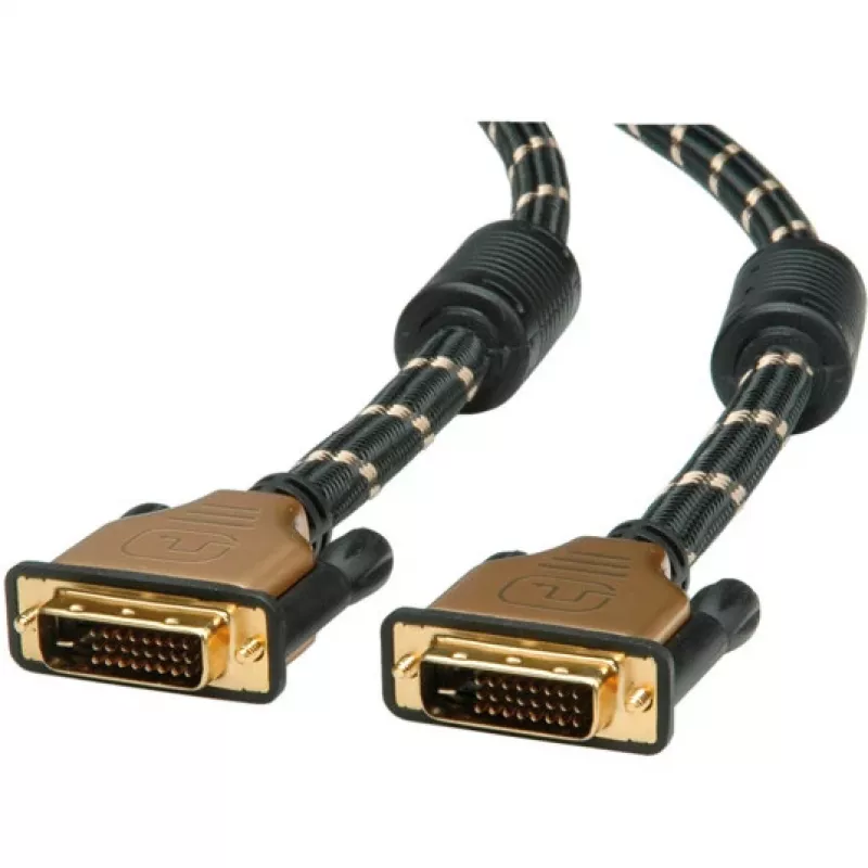 DVI kábel ROLINE GOLD DVI M - DVI M (24+1) Dual-Link 10 m